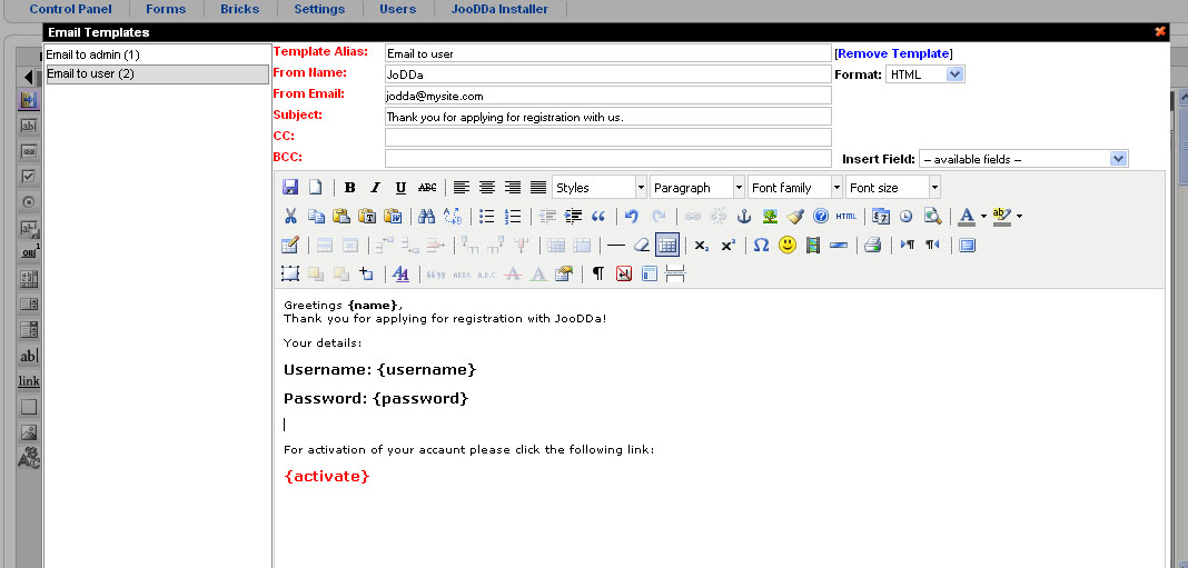 email templates